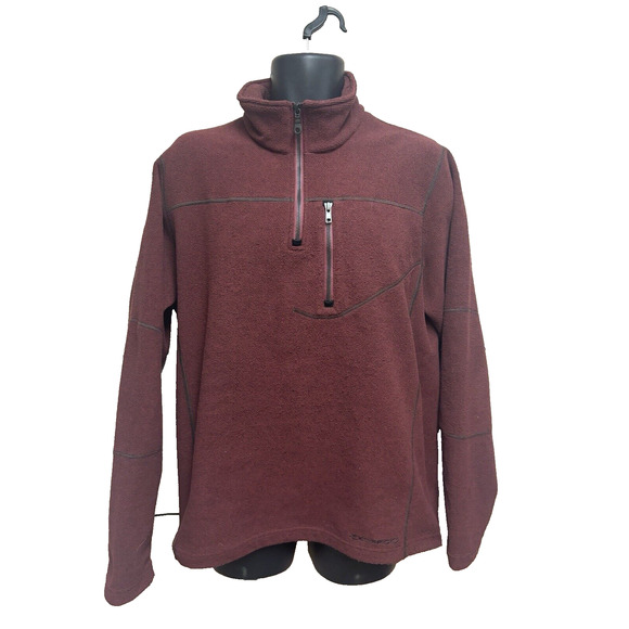 Exofficio Mens Sweater Size Large 1/2 Zip Pullover Red Long Sleeve Casual Top - Picture 1 of 13